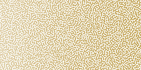 Fototapeta premium Abstract Reaction-diffusion Turing pattern natural texture golden gradient color scheme. Linear design with biological algorithm psychedelic background. Reaction-diffusion or truing pattern .