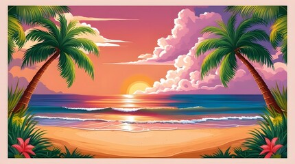 Fototapeta premium Sunset on the beach