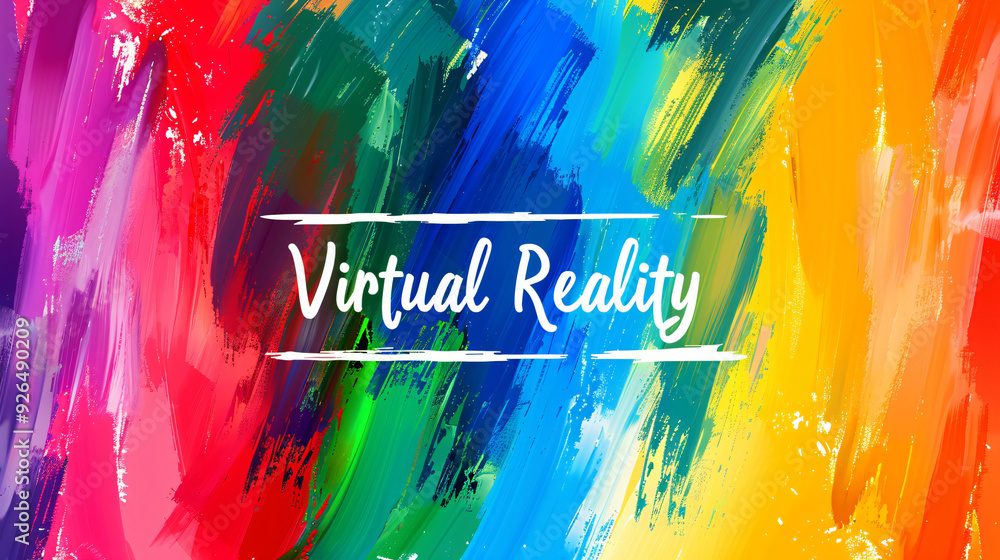 Aufkleber vibrant brush strokes form an abstract backdrop capturing the essence of the metaverse and virtual r