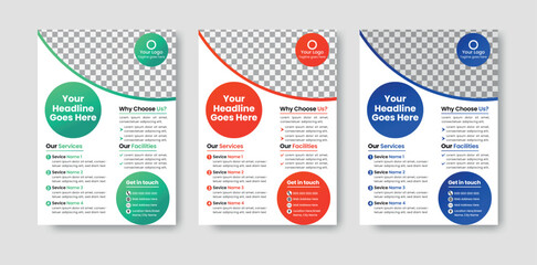 Corporate business flyer & brochure Template vector Design, modern business flyer template, abstract business flyer and creative design with natural shape and blue color. Marketing, business proposal