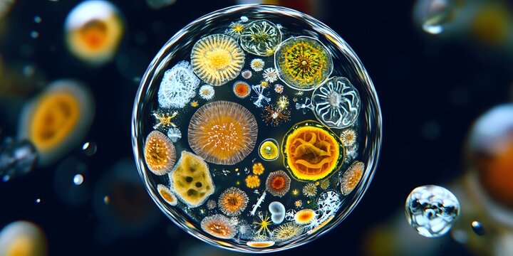 Microscopic Wonders: A Colorful World in a Drop of Water