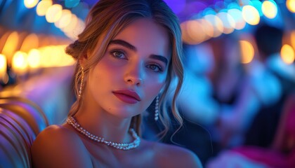 portrait of a woman in a nightclub