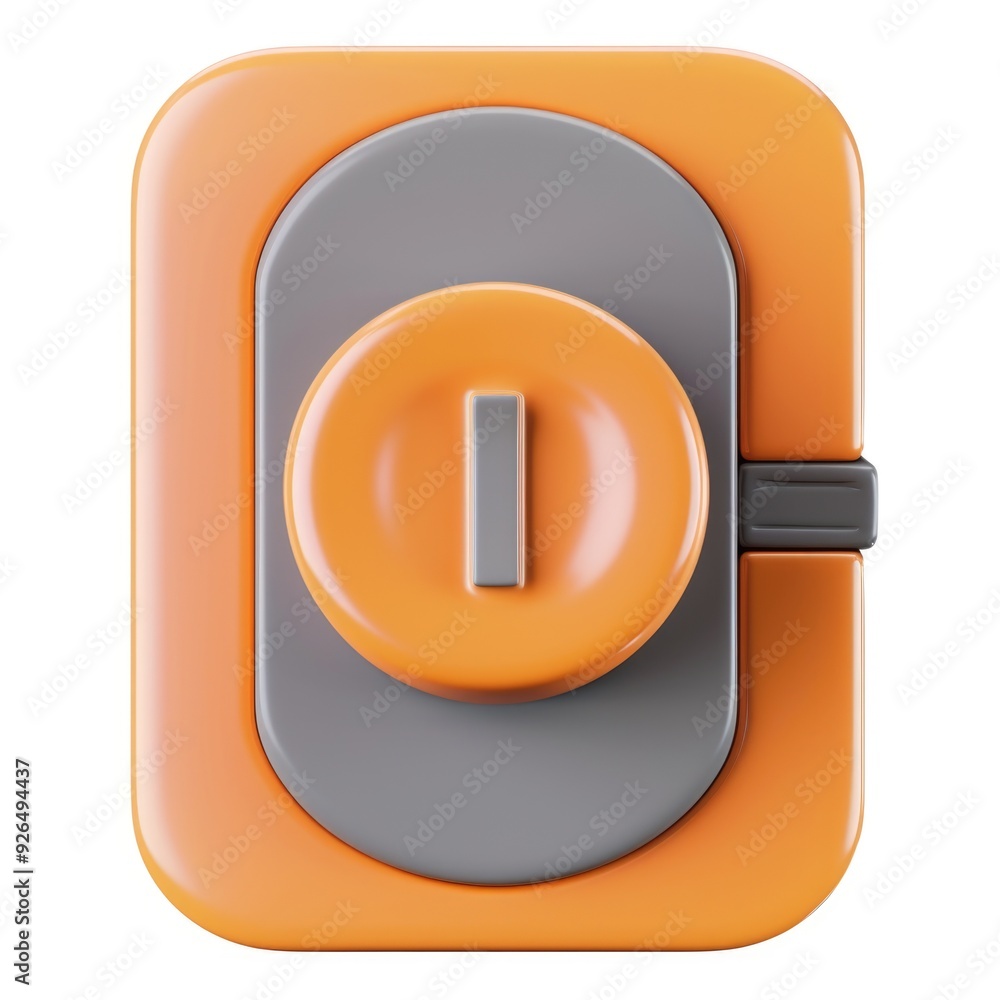 Aufkleber orange-gray power toggle button in 3d style. ai generative.