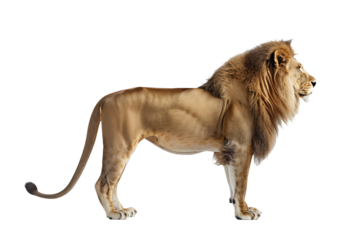 lioness with two cubs laying down white background