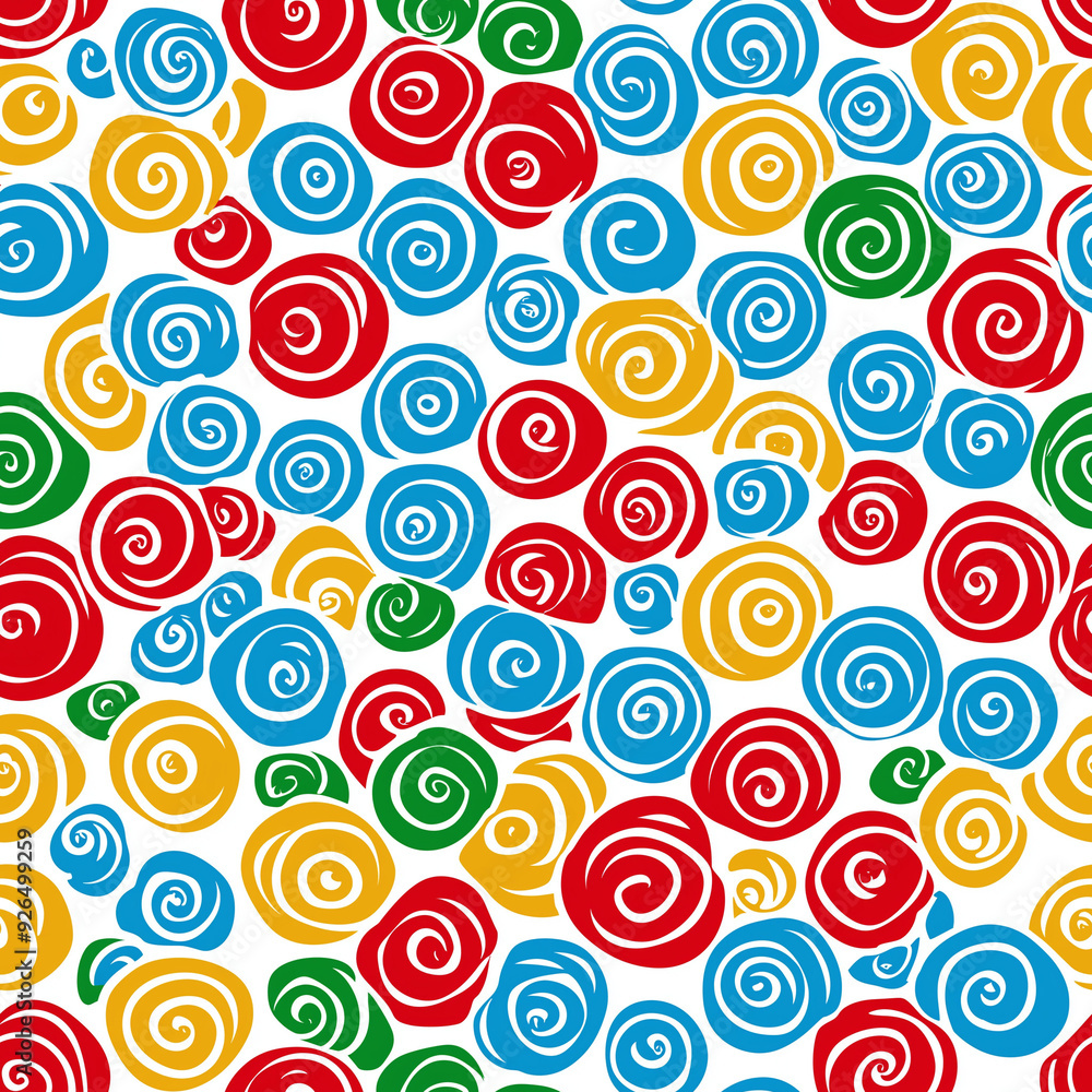 Poster seamless pattern colorful spiral circles pattern