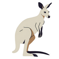 Portrait of a kangaroo full body, standing front view, isolated on png transparent background