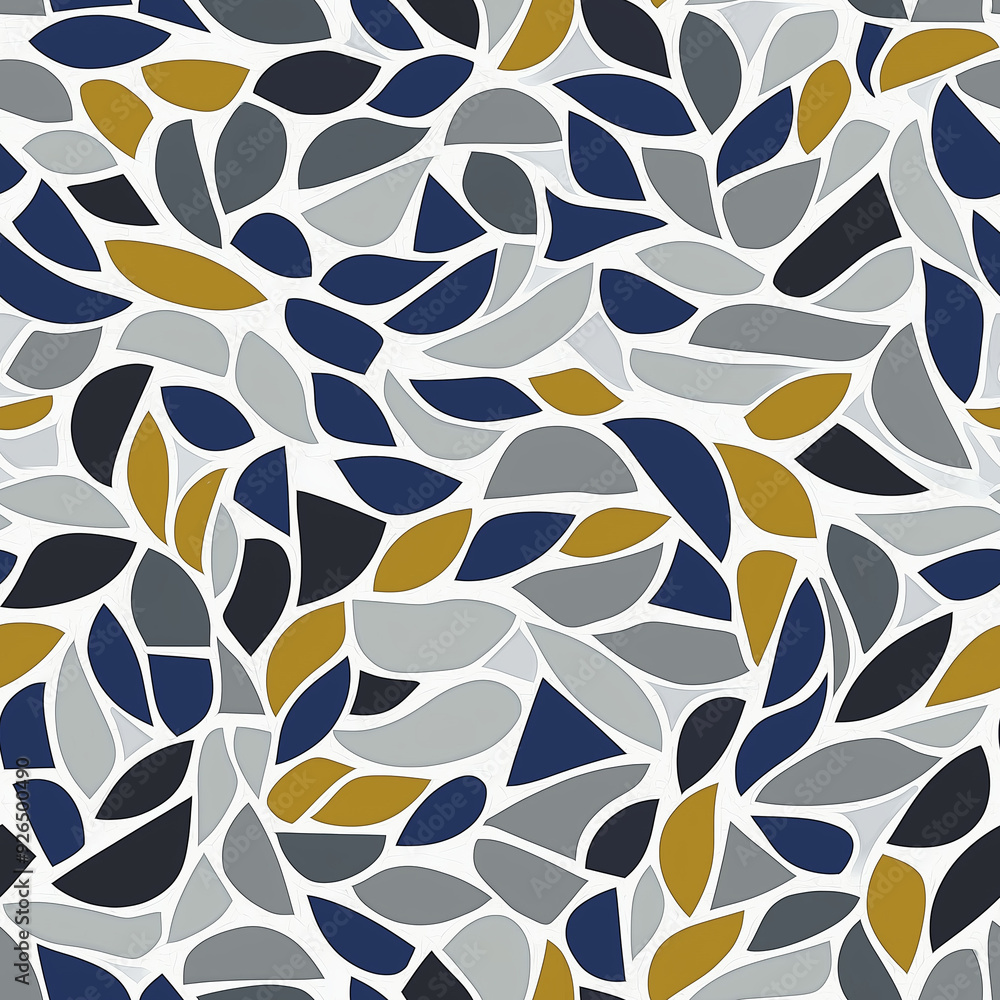 Poster seamless pattern abstract leaf and petal pattern in earth tones