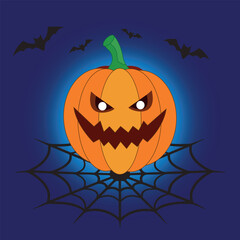Fototapeta premium Happy Halloween holiday drawn in vector. flat style