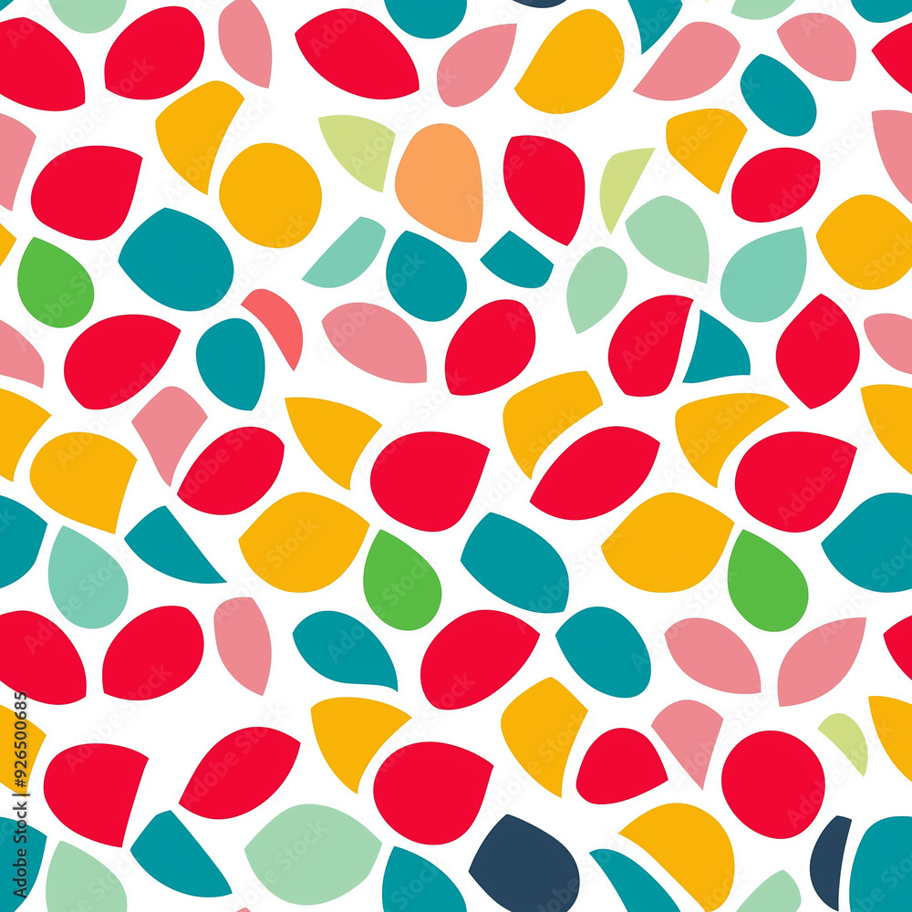 Poster seamless pattern colorful pebble pattern on white background