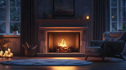 Cozy home ambiance inviting comfort and warmth set