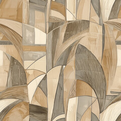 Seamless pattern Abstract Beige and Brown Geometric Collage