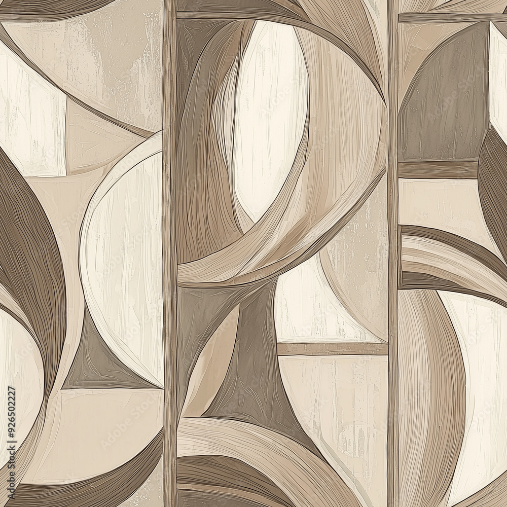 Poster seamless pattern abstract geometric pattern in beige and brown tones