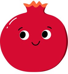 Cute Pomegranate Cartoon