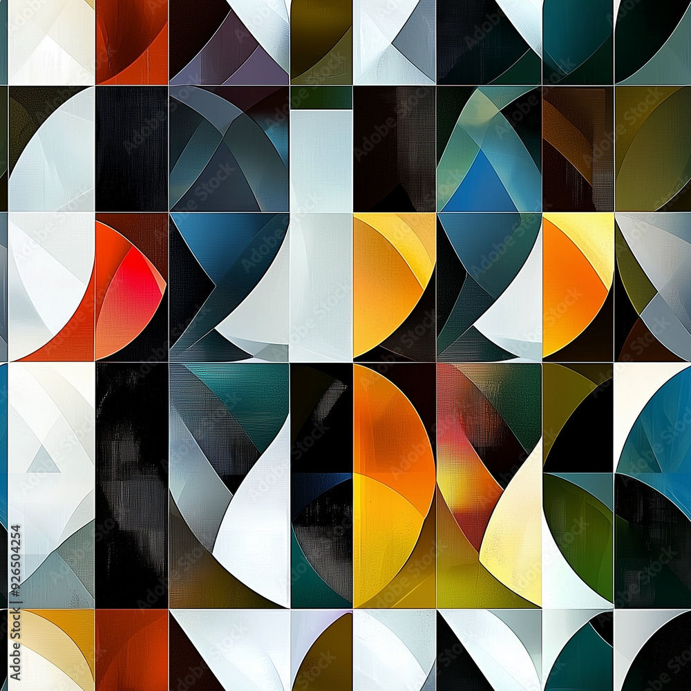 Poster seamless pattern modern geometric shapes pattern