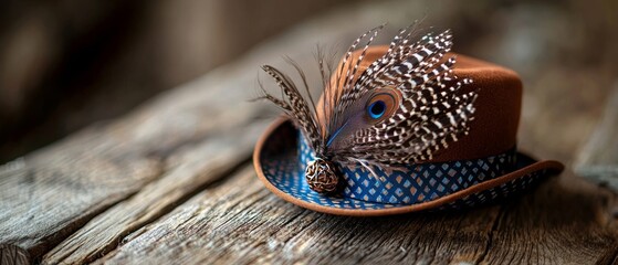 Obraz premium Traditional Bavarian Hat with Feather Decoration in Autumn Setting, Authentic Oktoberfest Attire