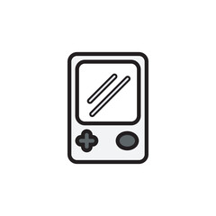 Old game pad, console game flat icon vector illustration. 