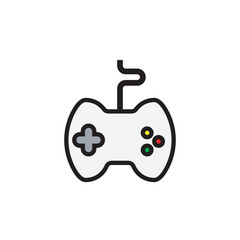 Video game console pad, joystick basic flat icon vector illustration. 