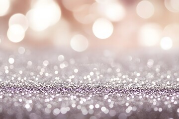 Sparkling Silver Glitter with a Soft Blurred Background