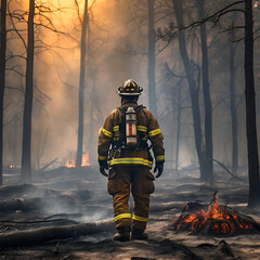 Forest Fire and Firefighter