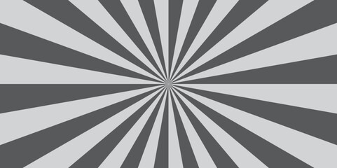 Sunburst beam light vintage shine and graphic summer explosion pattern. white and gray bright sunrise isolated glow striped texture background.