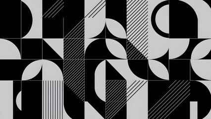 Monochrome Geometric Harmony Captivating Pattern