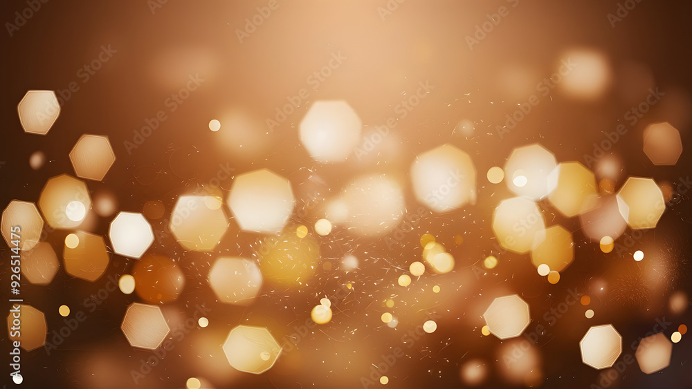 Aufkleber golden bokeh lights: a mesmerizing backdrop of soft, warm bokeh lights in golden hues, creating an e