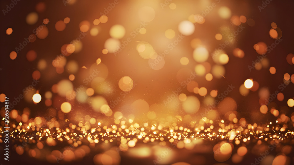 Aufkleber golden hour bokeh: a dreamy, abstract background with shimmering golden bokeh lights. it's perfect f
