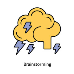 Brainstorming vector filled outline Icon Design illustration. Design And Development Symbol on White background EPS 10 File