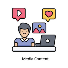 Media Content vector filled outline Icon Design illustration. Design And Development Symbol on White background EPS 10 File