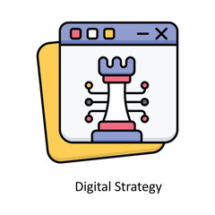 Digital Strategy vector filled outline Icon Design illustration. Design And Development Symbol on White background EPS 10 File