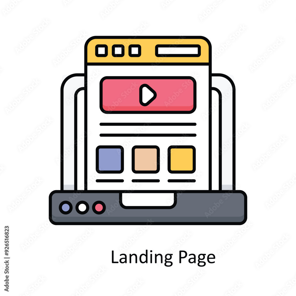 Poster graphic tablet vector filled outline icon design illustration. design and development symbol on whit
