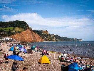 Sidmouth Beach in Devon, UK