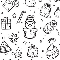 pattern with christmas icons