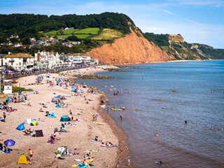 Sidmouth Beach in Devon, UK