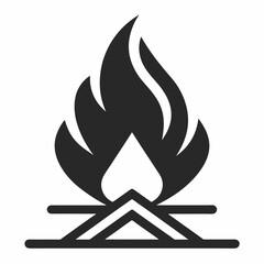 fire sign on a white background