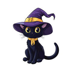 funny halloween cat witch
