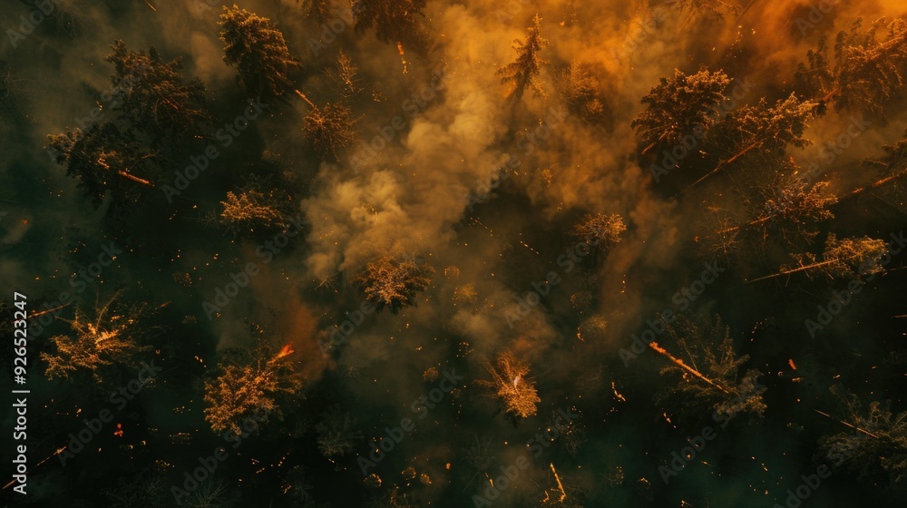 Poster a dense, misty forest with sunlight filtering through, creating a serene and mystical atmosphere.