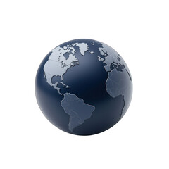 Fototapeta premium A realistic 3D globe showcasing the continents and oceans, perfect for themes of geography, travel, and global connection. transparent background