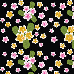 seamless frangipani flower pattern with flowers