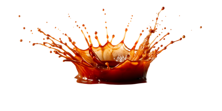 A red splash isolated on white background.AI GENERATED