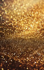 Abstract background with shimmering golden bokeh and glitter.