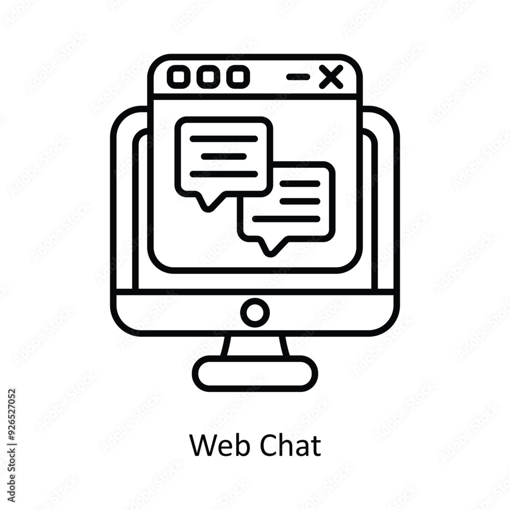 Poster web chat vector filled outline icon design illustration. design and development symbol on white back