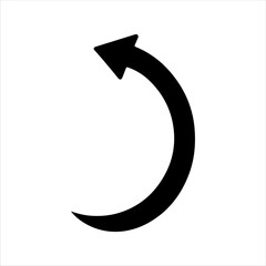 Round arrow silhouette vector illustration design on white background.