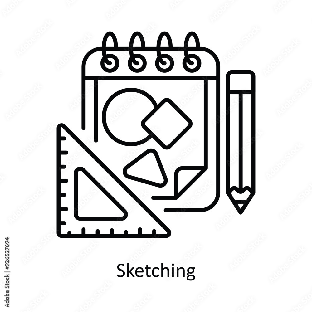 Poster sketching vector filled outline icon design illustration. design and development symbol on white bac