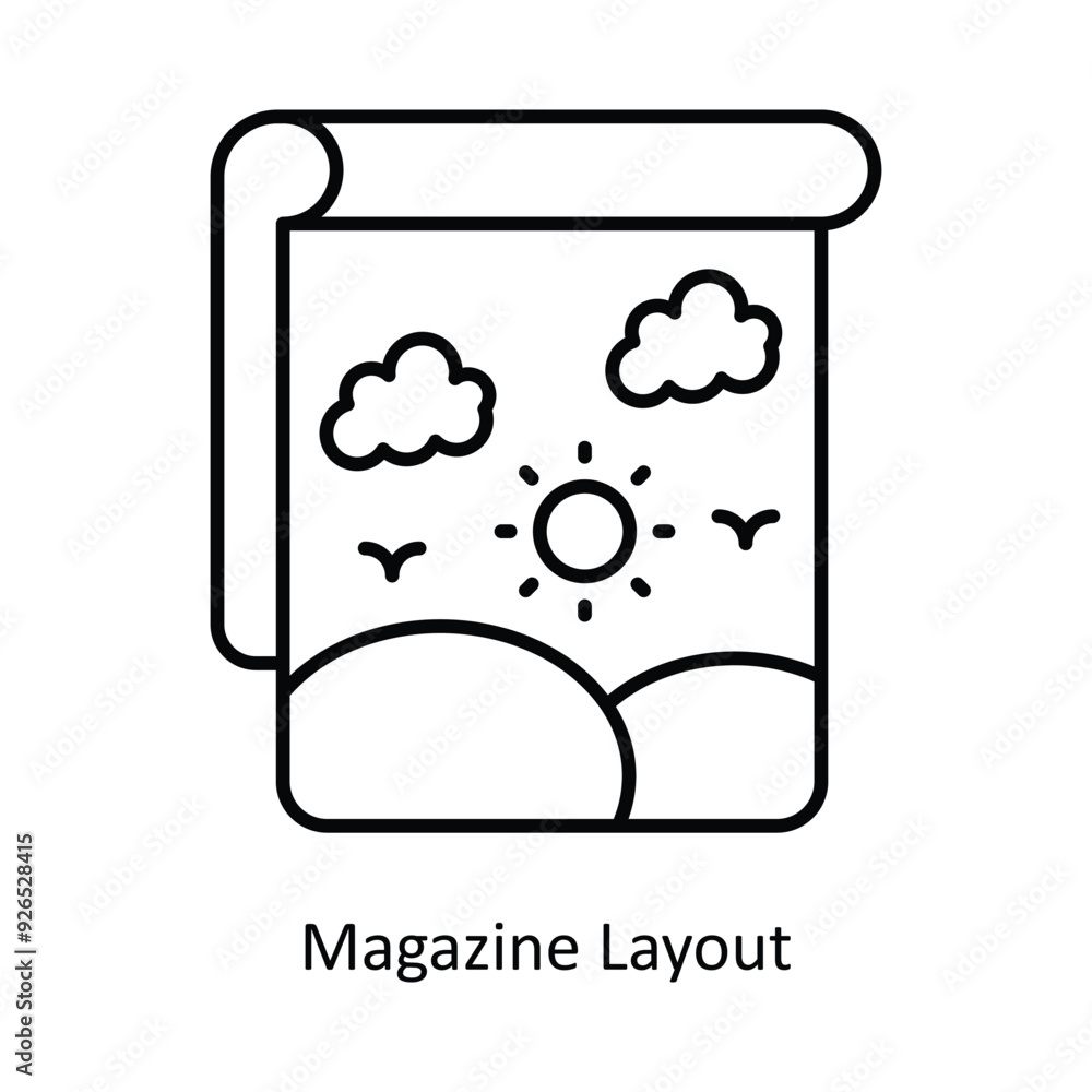 Poster Magazine Layout vector filled outline Icon Design illustration. Design And Development Symbol on White background EPS 10 File