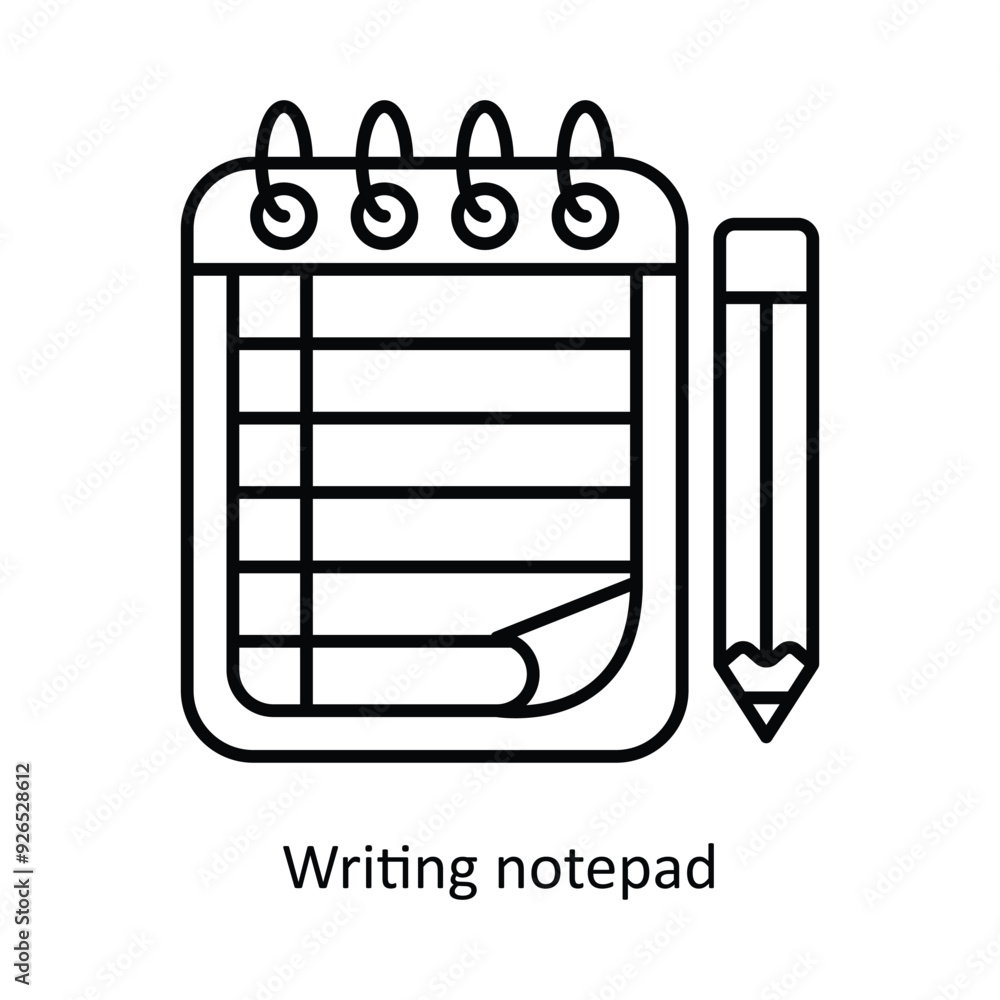 Poster writing notepad vector filled outline icon design illustration. design and development symbol on whi