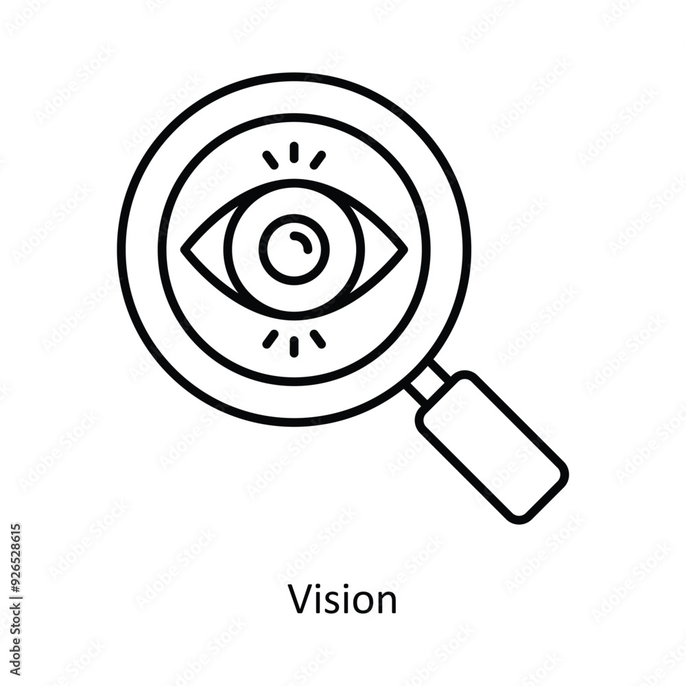 Poster vision vector filled outline icon design illustration. design and development symbol on white backgr