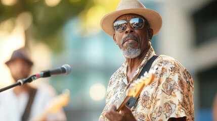 Local band performing at a Labor Day festival, Labor Day, community entertainment--s 250