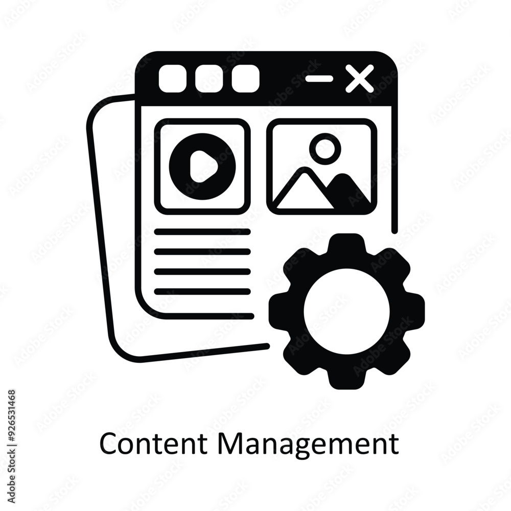 Poster content management vector filled outline icon design illustration. design and development symbol on 