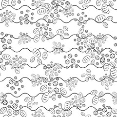 From Grain to Glory, Doughy Delight Repeat Pattern Design as Coloring Book or Page